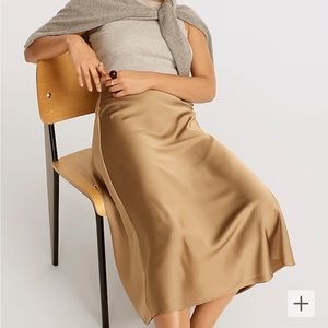 J.Crew Gwyneth Slip Skirt in Camel XS